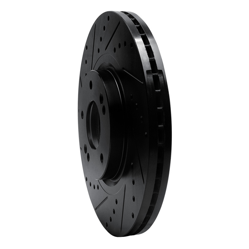 Kia Sedona Brake Rotor (1) - Front Left - R1 Concepts - Drilled & Slotted - Black - `15-`21